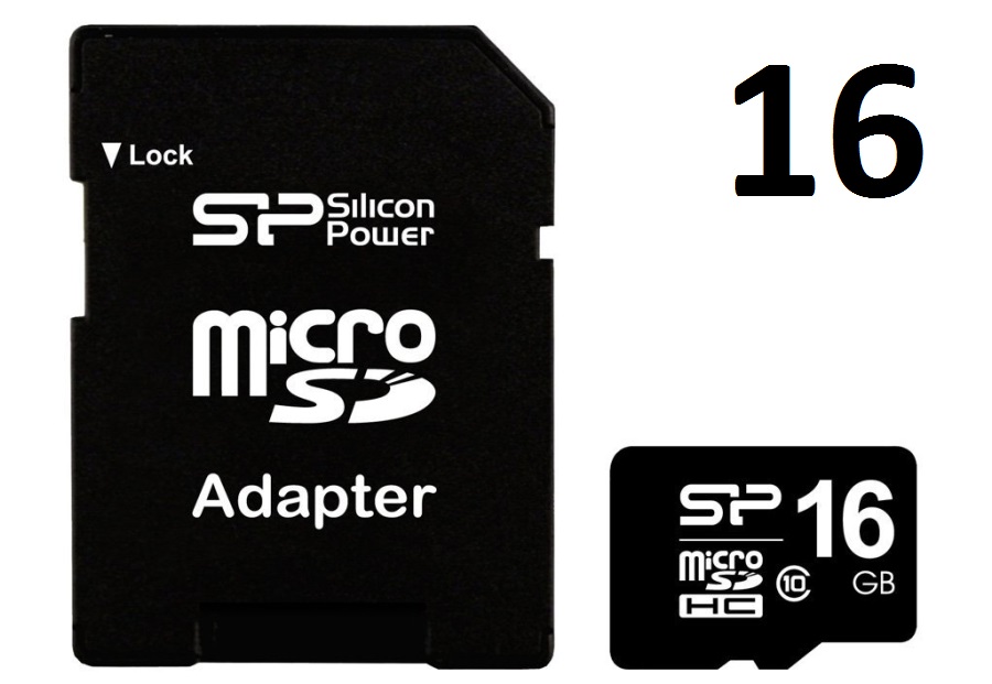 Карта памяти microSD 16Gb 10 class + переходник купить в СПБ