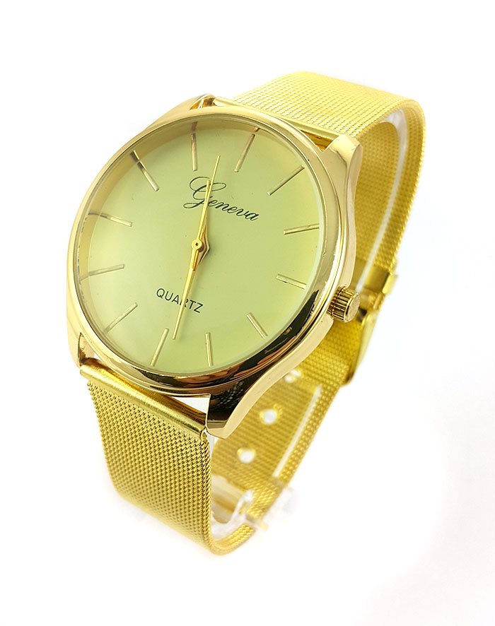 Женские наручные часы Geneva на металлическом золотом ремешке купить в СПБ