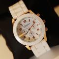 Красивые женские наручные часы Geneva белые купить в СПБ