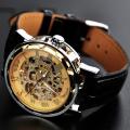 Классические мужские часы Winner Skeleton - Gold купить в СПБ